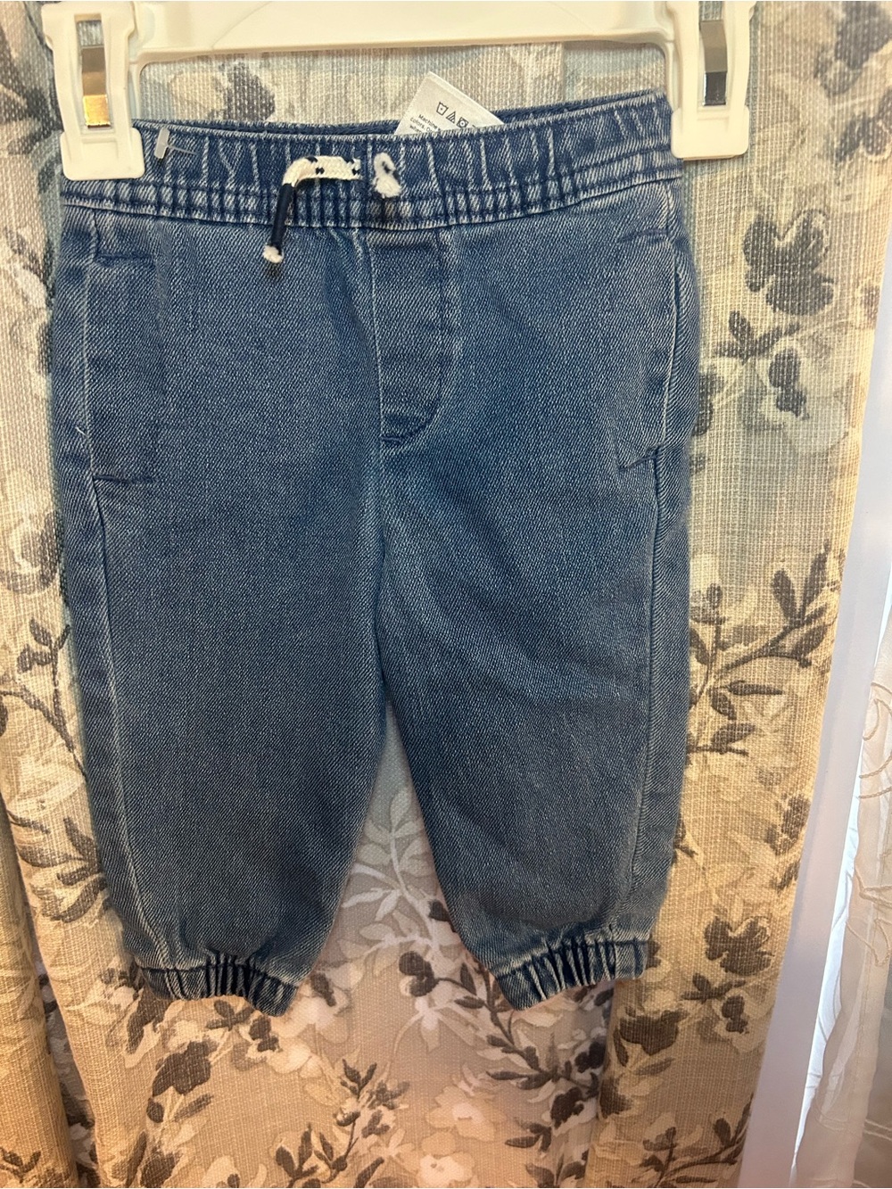 GAP Kids Medium Blue Denim Jogger Pants with Drawstring